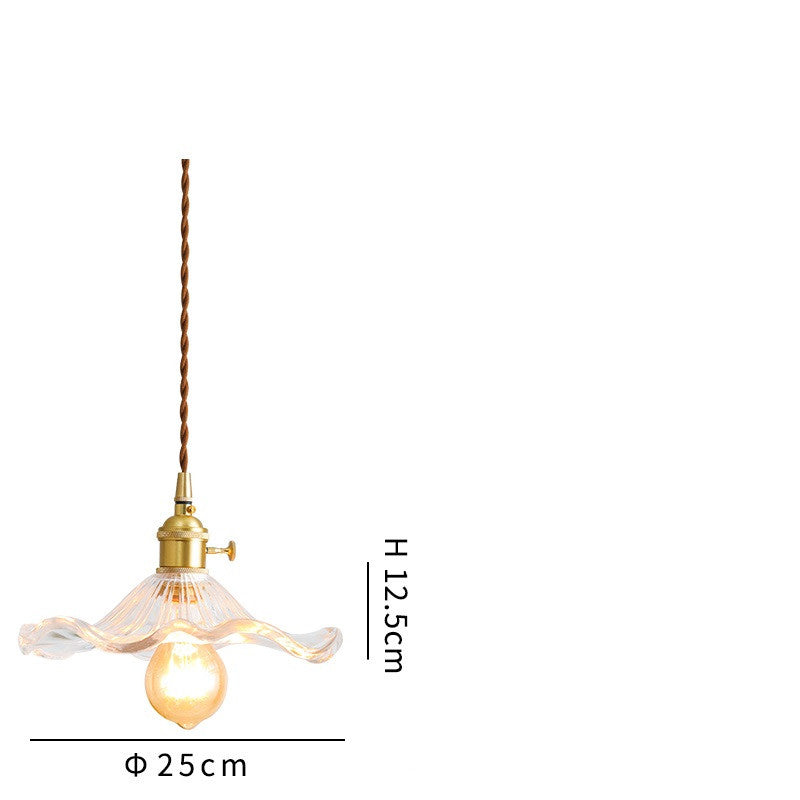 Brass Nordic Japanese Glass Pendant Light Transparent copper plated Pendant Light Galileo Lights