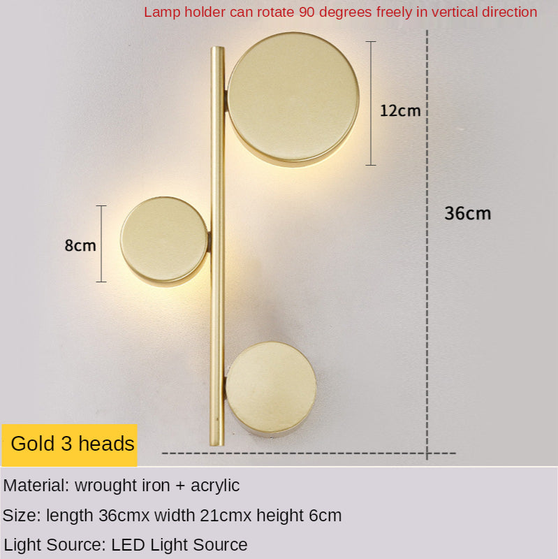 Nordic Modern Gold and Black Light Luxury Long Wall Lamp Gold 3 heads Wall Lamp Galileo Lights